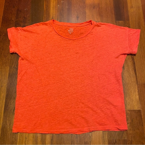 J Crew 100% Linen red t-shirt size XS - Picture 4 of 8